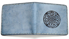 Handmade Leather Tooled Mens billfold Wallet Cool Leather Wallet Slim Wallet for Men
