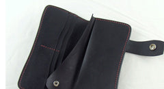 Handmade Leather Biker Wallet Mens Cool Chain Wallet Trucker Wallet with Chain