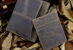 Handmade Leather Mens Cool Slim Leather Wallet Men billfold Wallets Bifold for Men