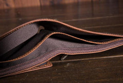 Vintage Cool Mens Leather Small Wallet Bifold billfold Wallet Slim Wallet For Men - iwalletsmen