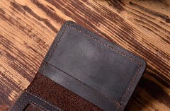Handmade Leather Mens Cool Wallet Card Slim Wallet Change Coin License Wallet for Men