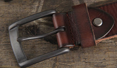 Genuine Leather Punk Rock Biker Trucker Mens Belt Men Black Coffee Belt for Men
