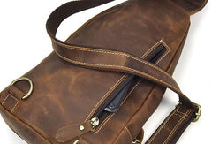 Cool Leather Chest Bag Sling Bag Sling Crossbody Bag Travel Bag Hiking Bags For Men - iwalletsmen
