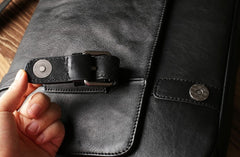 Genuine Leather Mens Cool Messenger Bag Shoulder Bag Chest Bag Bike Bag Cycling Bag for men