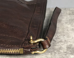 Genuine Leather Mens Clutch Cool Slim Wallet Zipper Clutch Wristlet Wallet for Men