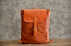 Handmade Leather Mens Women Cool Backpack Sling Bag Large Brown Travel Bag Hiking Bag for men