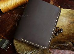 Handmade Leather Mens Cool Slim Leather Wallet Men billfold Wallets Bifold for Men