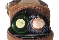 Cool Leather Chest Bag Sling Bag Crossbody Bag Travel Bag Sling Hiking Bag For Mens - iwalletsmen