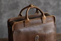 Genuine Leather Mens Cool Messenger Bag Briefcase Work Bag Business Bag for men