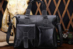 Vintage Leather Mens Briefcase Business Briefcase Cool Work Briefcase For Men - iwalletsmen