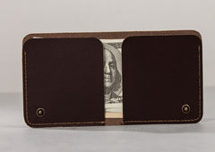 Coffee Leather Mens Zipper Travel Wallet Passport Wallet Clutch Wallets for Men - iwalletsmen