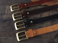 Genuine Leather Punk Rock Biker Trucker Mens Belt Men Black Coffee Belt for Men