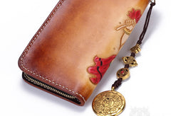 Handmade Leather Ganesha Mens Chain Biker Wallet Cool Leather Wallet With Chain Wallets for Men