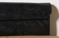 Handmade Leather Mens Clutch Cool Slim Wallet Zipper Clutch Wristlet Wallet for Men
