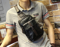Cool Leather Slings Bag for Men Chest Bag Sling Shoulder Bag For Men - iwalletsmen
