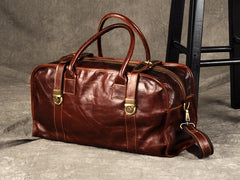 Genuine Leather Mens Cool Weekender Bag Travel Bag Duffle Bags Overnight Bag Holdall Bag for men