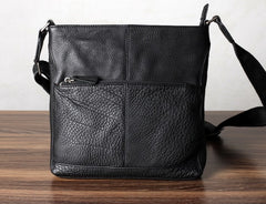 Genuine Leather Mens Cool Messenger Bag Shoulder Bag Chest Bag Bike Bag Cycling Bag for men