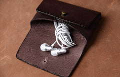 Handmade Leather Mens Cool Coin Change Leather Wallet Men Small Wallets Card for Men
