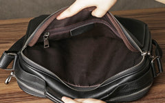 Genuine Leather Mens Cool Messenger Bag Briefcase Work Bag Business Bag for men