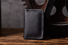 Handmade Leather Mens Cool Wallet Card Slim Wallet Change Coin License Wallet for Men