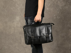 Genuine Leather Mens Cool Messenger Bag Briefcase Work Bag Business Bag for men