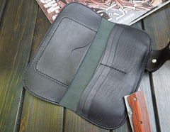 Handmade Leather Biker Wallet Mens Cool Chain Wallet Trucker Wallet with Chain