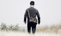 Genuine Leather Mens Cool Messenger Bag Briefcase Work Bag Business Bag for men