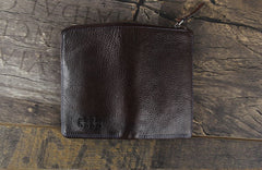 Handmade Genuine Leather Mens Cool Slim Leather Wallet Men Small Wallets Bifold for Men