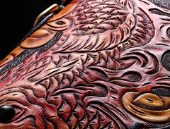 Handmade Leather Carp Mens Chain Biker Wallet Cool Leather Wallet With Chain Wallets for Men