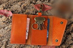 Handmade Leather Mens Cool Key Wallet Car Key Holder Car Key Case for Camel Men