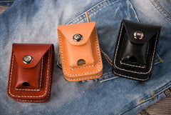 Handmade Leather Mens Leather Cigarette Case Cigarette Box Lighter Pocket Tobacco Pouch - iwalletsmen