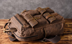 Oil Wax Canvas Mens Cool Backpack Sling Bag Large Sport Bag Travel Bag Hiking Bag for men