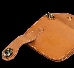 Handmade Leather billfold Mens Chain Biker Wallet Cool Leather Wallet With Chain Wallets for Men