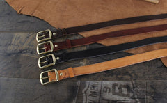 Genuine Leather Punk Rock Biker Trucker Mens Belt Men Black Coffee Belt for Men 3cm