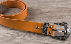 Handmade Genuine Custom Cool Leather Mens Leather Men Camel Belt for Men