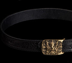 Handmade Genuine Leather Mens Belt Custom Cool Leather Men Black Belt for Men