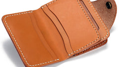 Handmade Leather Mens Cool Tooled Floral billfold Wallet Card Holder Card Wallets for Men