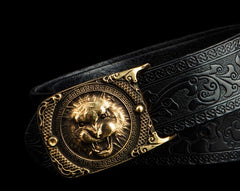 Handmade Genuine Leather Mens Belt Custom Cool Leather Men Black Belt for Men