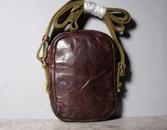 Handmade Genuine Leather Mens Cool Messenger Bag Sling Bag Chest Bag Bike Bag Cycling Bag for men