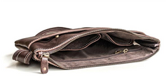 Genuine Leather Mens Cool Messenger Bag iPad Bag Chest Bag Bike Bag Cycling Bag for men