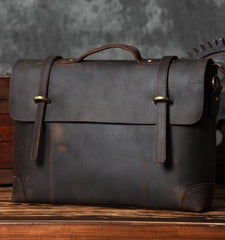 Genuine Leather Mens Cool Messenger Bag Briefcase Work Bag Business Bag for men