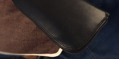 Genuine Leather Mens Cool Long Leather Wallet Zipper Clutch Wristlet Wallet for Men