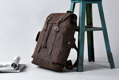 Handmade Leather Mens Cool Backpack Sling Bag Large Travel Bag Hiking Bag for Men