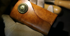 Handmade Leather Mens Cool Key Wallet Car Key Holder Car Key Case for Camel Men - iwalletsmen