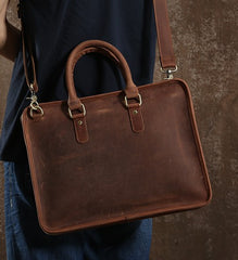 briefcase leather laptop with shoulder strap Vintage leather briefcases for men brown leather briefcase 