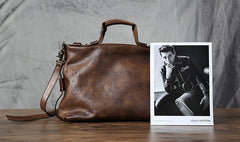 Handmade Leather Mens Cool Messenger Bag Briefcase Work Bag Business Bag Laptop Bag for men