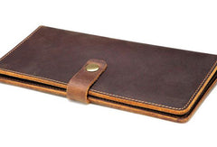 Handmade Cool Leather Wallets Long Leather Wallet Bifold Long Wallet For Men - iwalletsmen