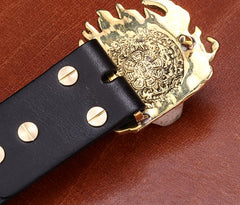 Handmade Genuine Custom Cool Leather Mens Leather Men Black Belt for Men