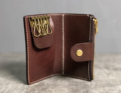 Handmade Leather Mens Cool Key Wallet Car Key Change Coin Card Holder Car Key Case for Men