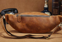 Cool Mens Leather Belt Bag Fanny Pack Waist Bags For Men - iwalletsmen